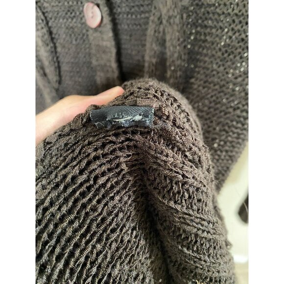 BCBGMaxAzria Womens Brown Long Hooded Knit Cardigan Tie Waist With Pockets Small - Picture 4 of 7